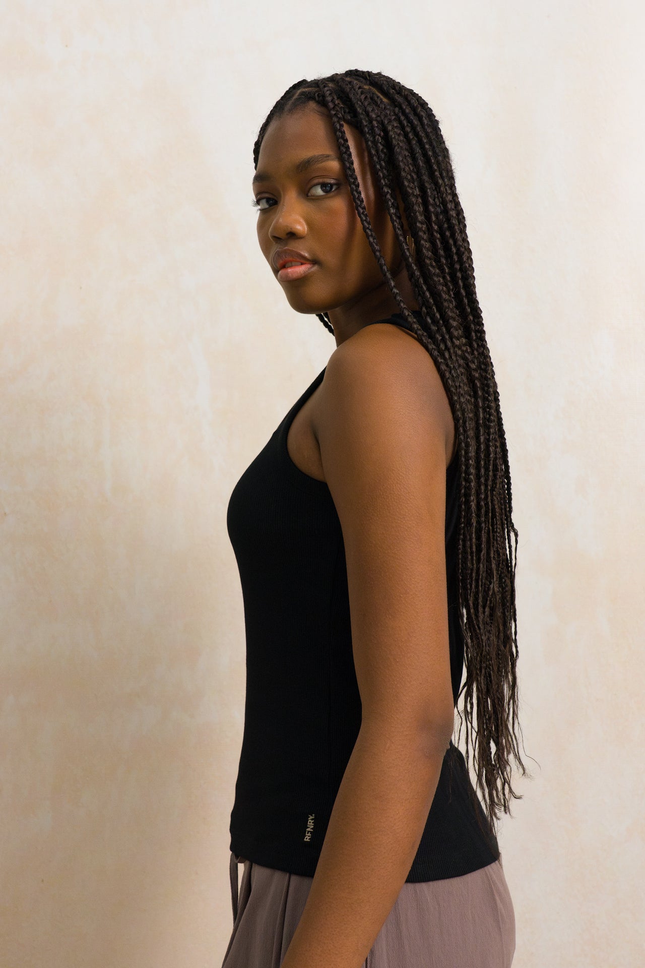 Fitted Ribbed Scoop Neck Tank