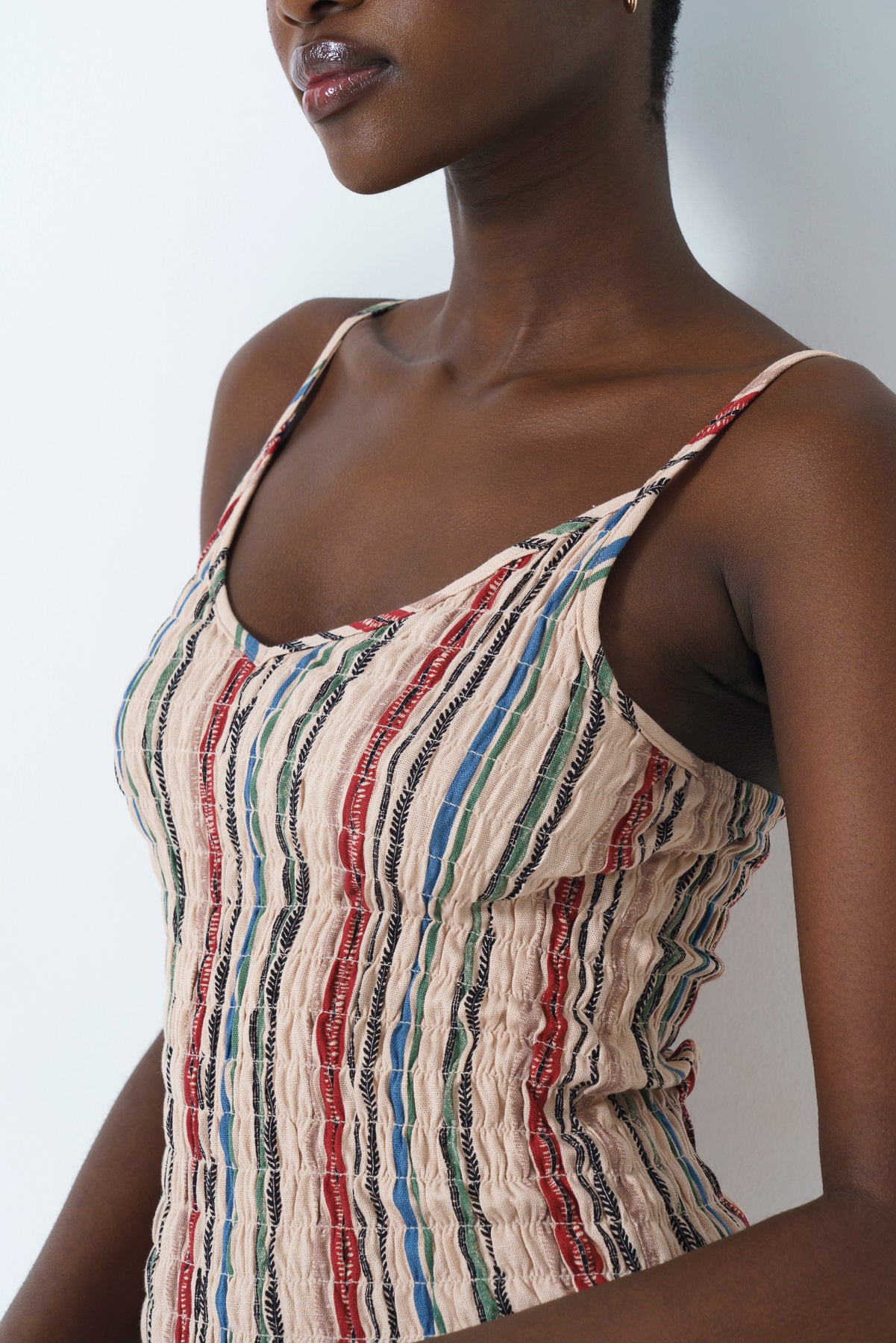 Strappy Shirred Top