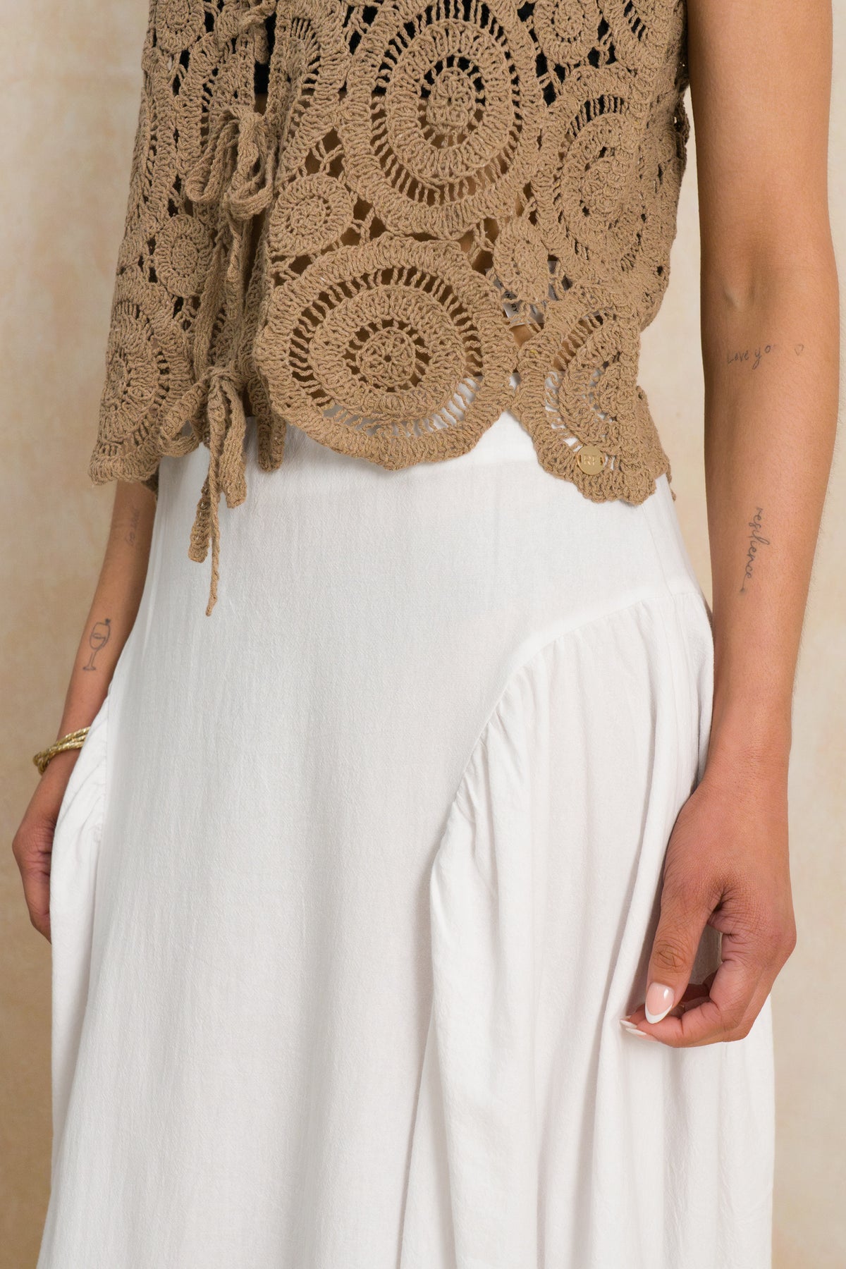 Cutline Midi Skirt