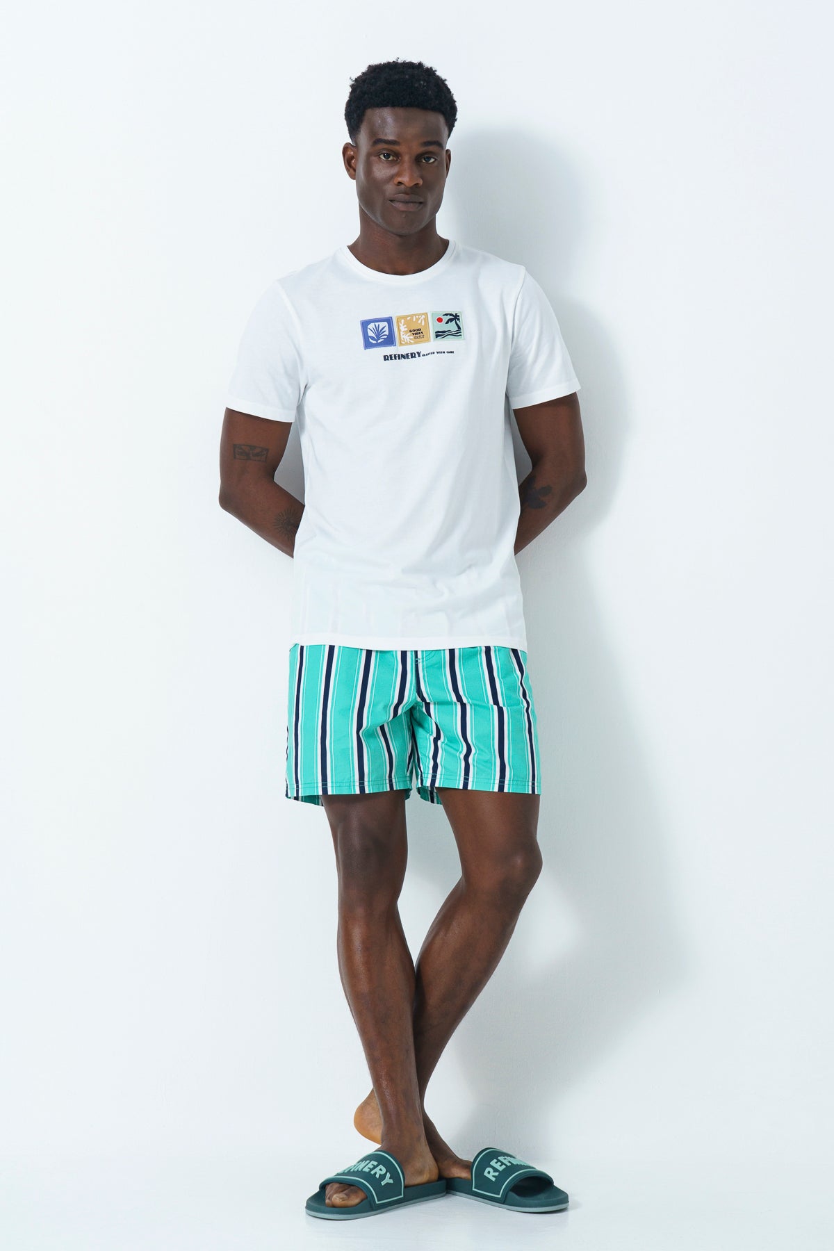 Stripe Pool Shorts