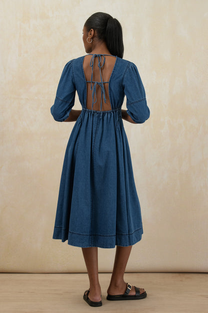 Denim Puff Sleeve Dress
