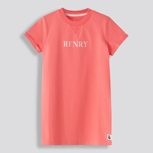 Girls T-Shirt Dress - Coral
