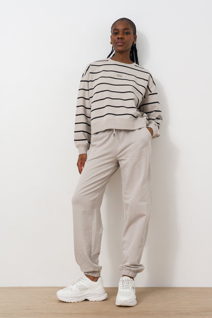 Cropped Crew Neck Sweat