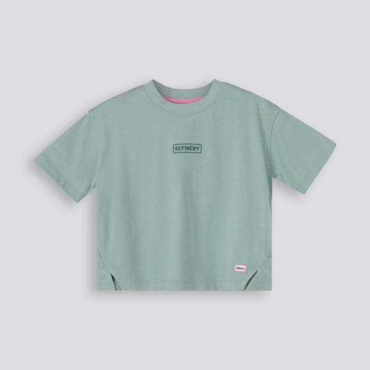 Girls Boxy Slit Hem Tee