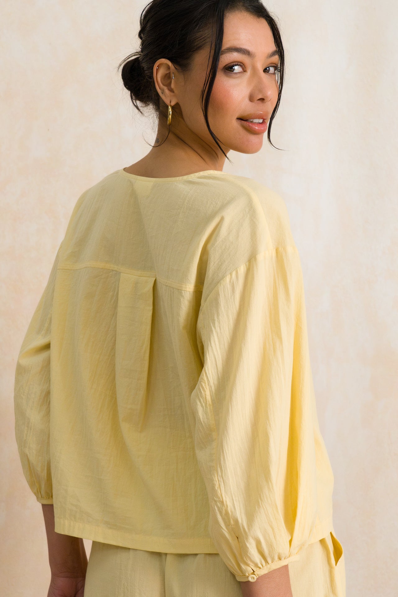 Relaxed Fit Tie Front Top