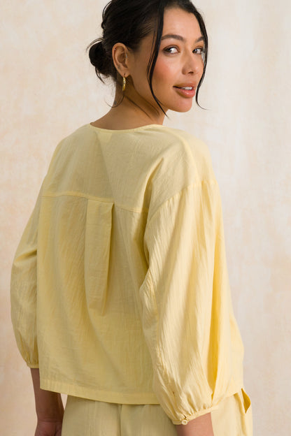 Relaxed Fit Tie Front Top