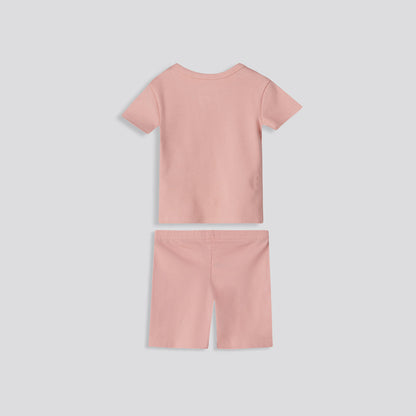 Girls Ribbed Tee Rose