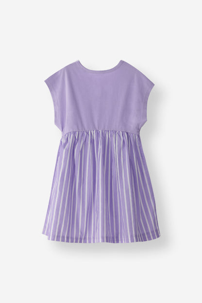 Relaxed Fit Striped Panel Dress