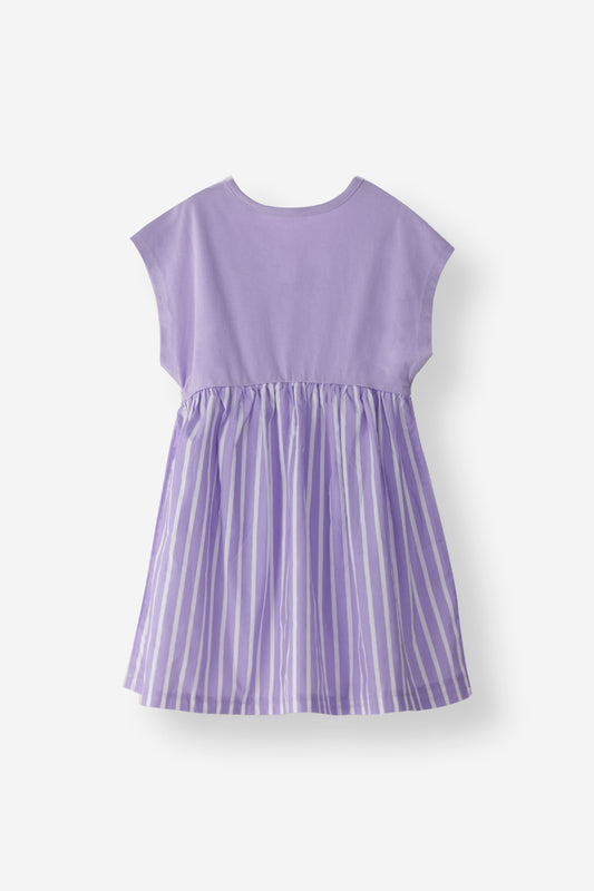 Relaxed Fit Striped Panel Dress