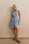 Pinstripe Denim Bermuda Shorts