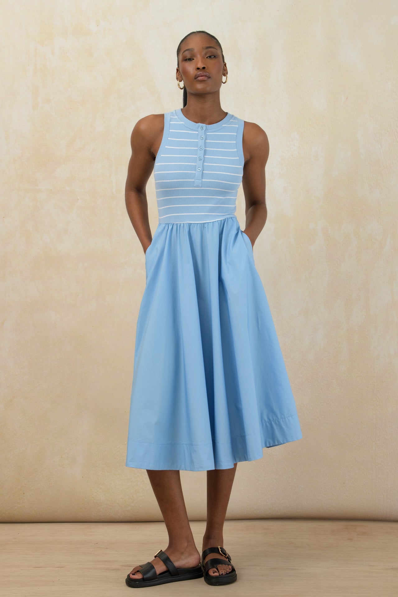 Fit And Flare Combo Dress