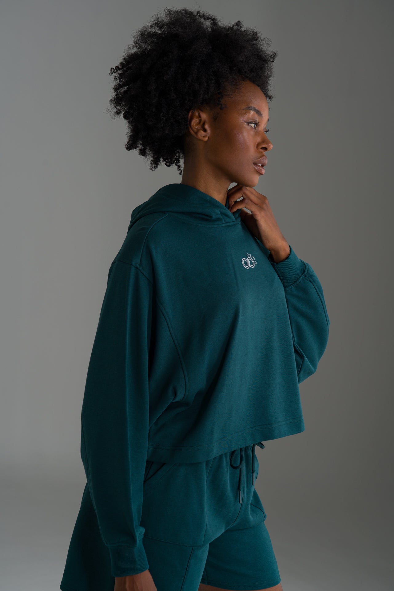 Cropped Fleece Hoodie