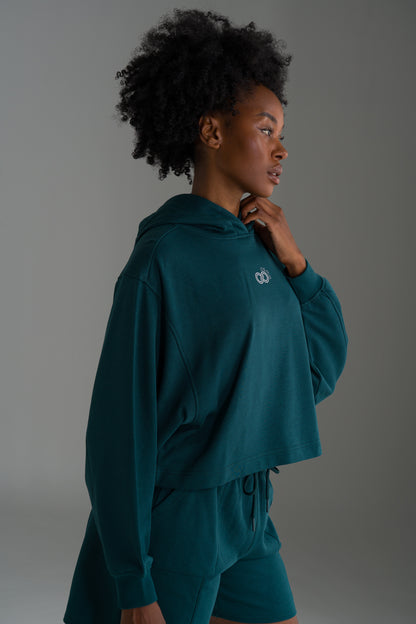 Cropped Fleece Hoodie