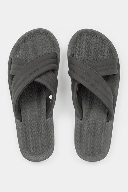 Puff Crossover Sandal - Charcoal