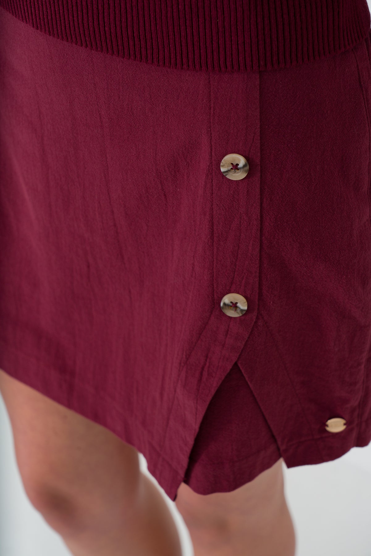Button Detail Skort