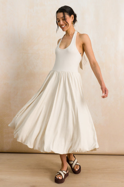 Halterneck Combo Dress