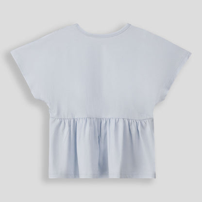 Girls Peplum Tee Blue