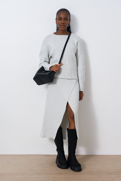 Mock Wrap Knit Skirt