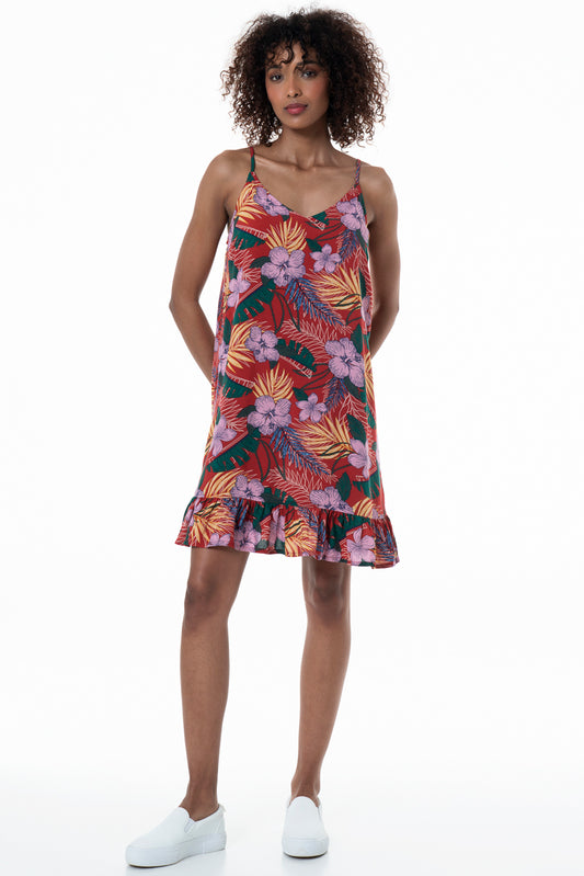 Strappy Frill Hem Dress