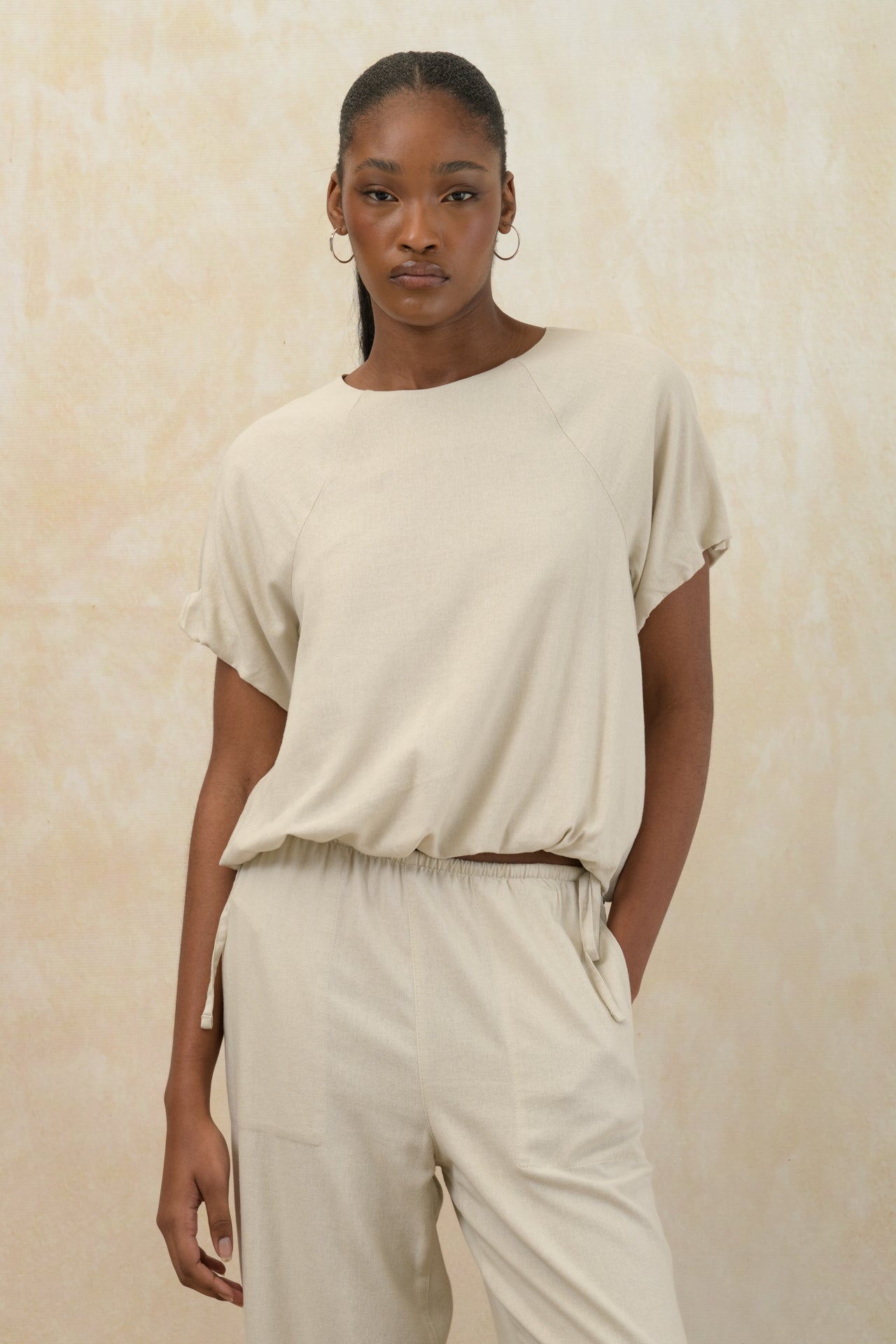 Relaxed Fit Bubble Hem