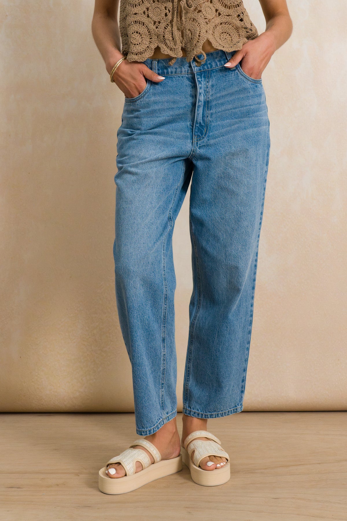 Straight-Leg Denim Jeans