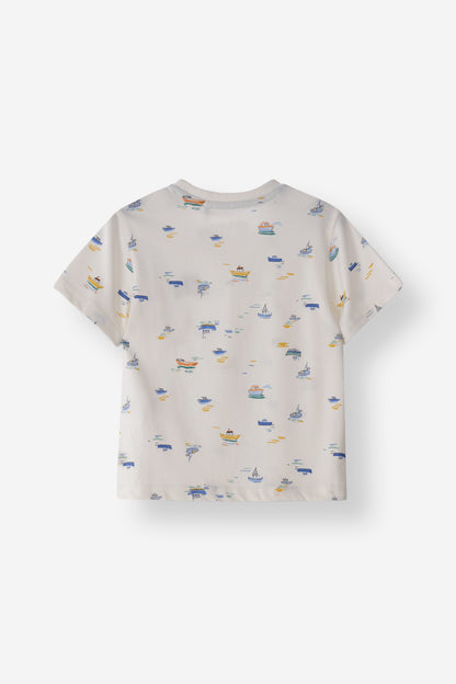 Regular Fit Printed Boat Tee