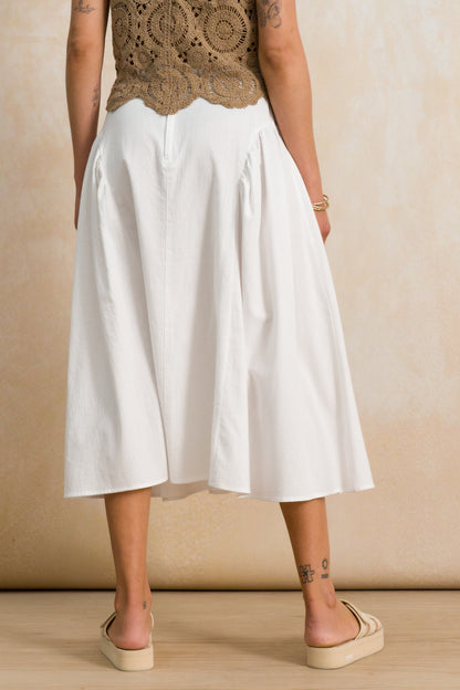 Cutline Midi Skirt