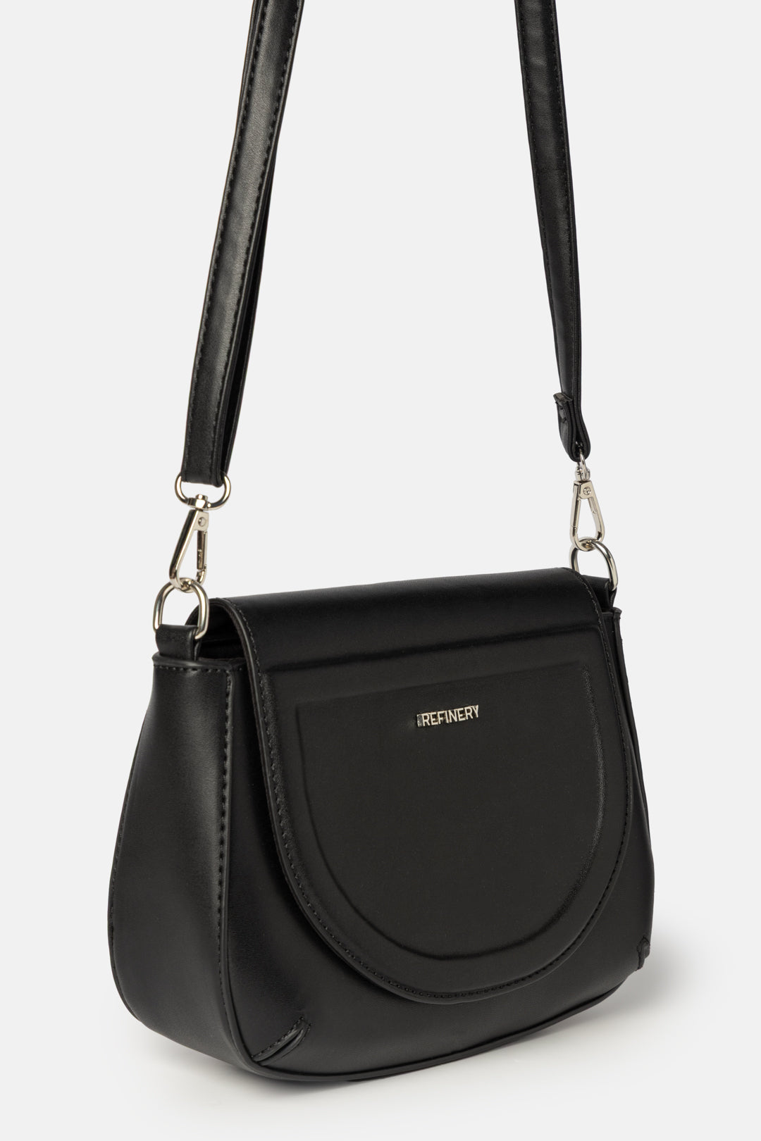 Curved Flap Crossbody Bag