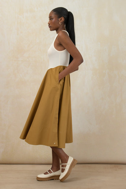 Fit and Flare Combo Dress