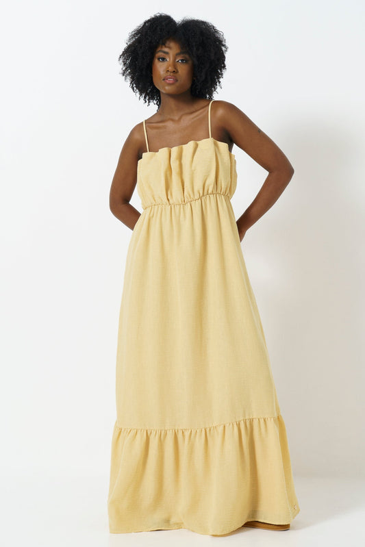 Ruffle Neckline Dress