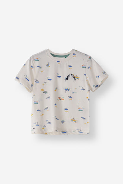 Regular Fit Printed Boat Tee