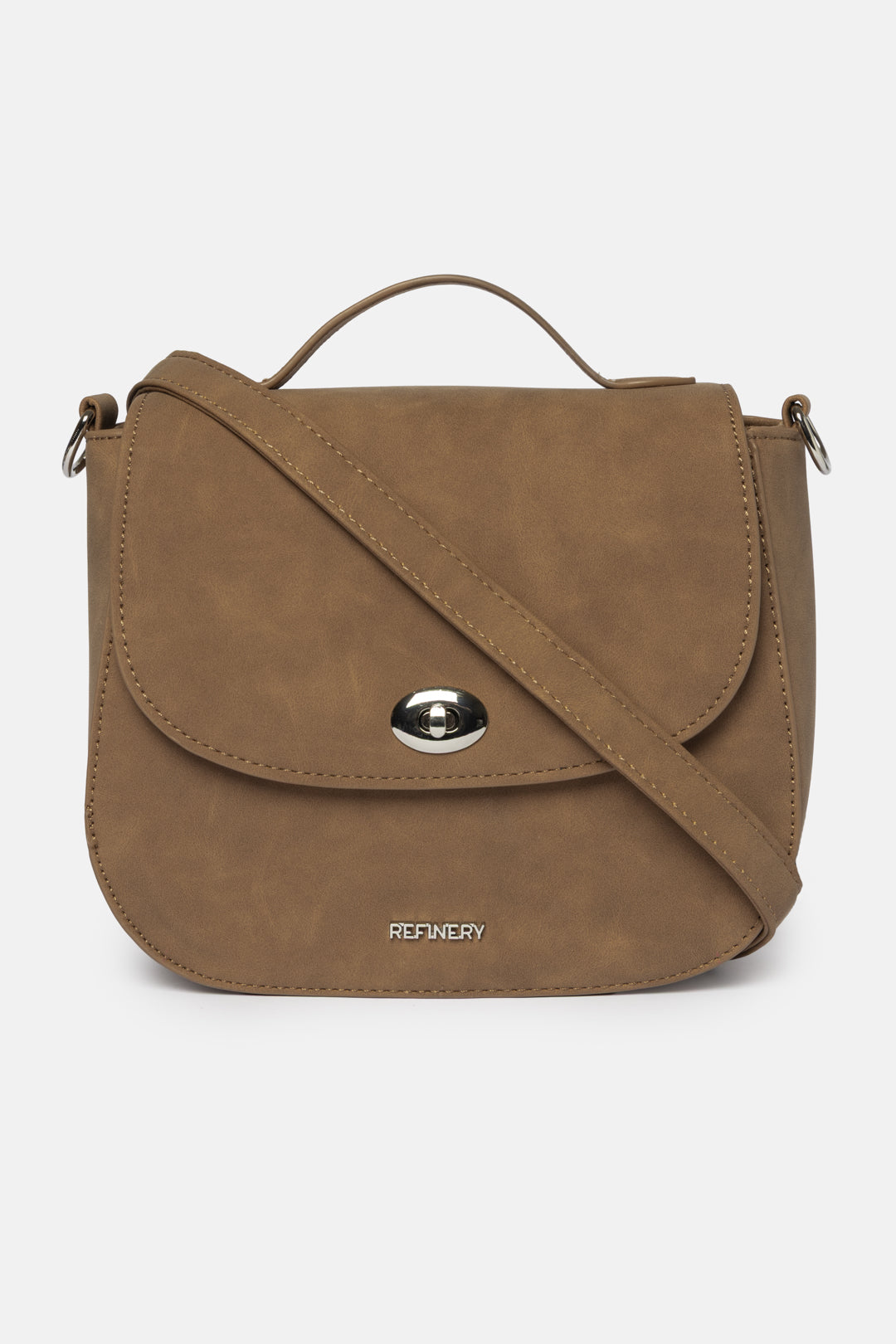 Faux Suede Crossbody Bag