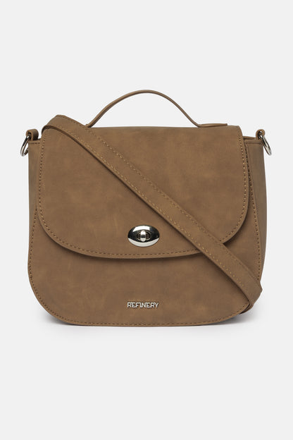 Faux Suede Crossbody Bag
