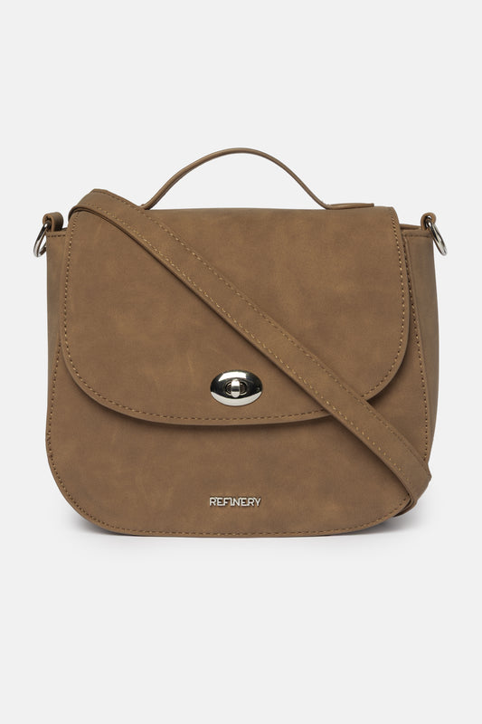 Faux Suede Crossbody Bag