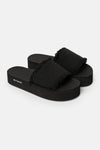 Platform Frayed Slide Sandals