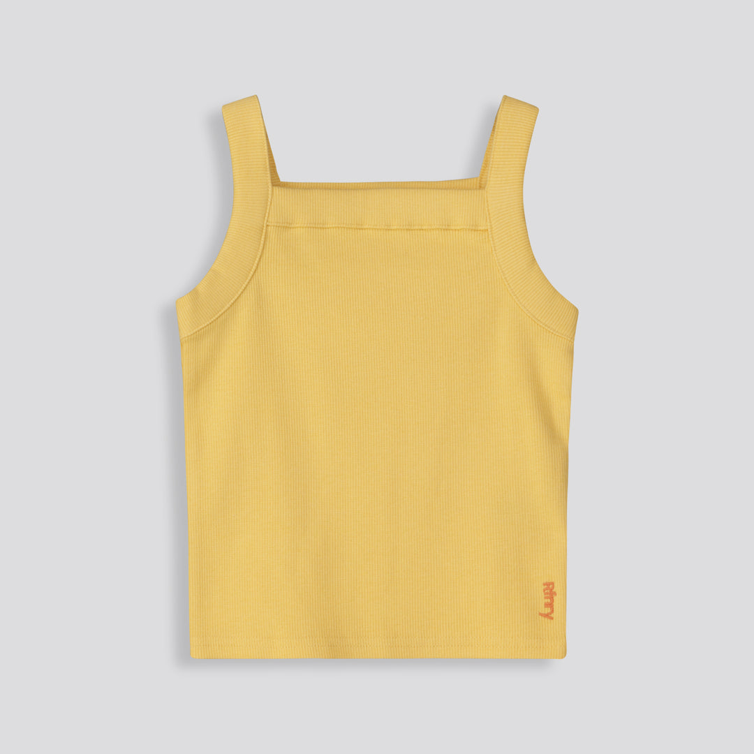 Girls Ribbed Tank Top Yellow