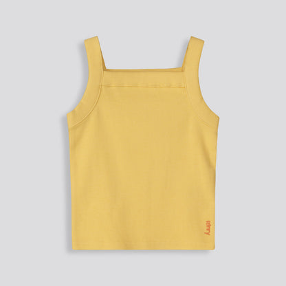 Girls Ribbed Tank Top Yellow