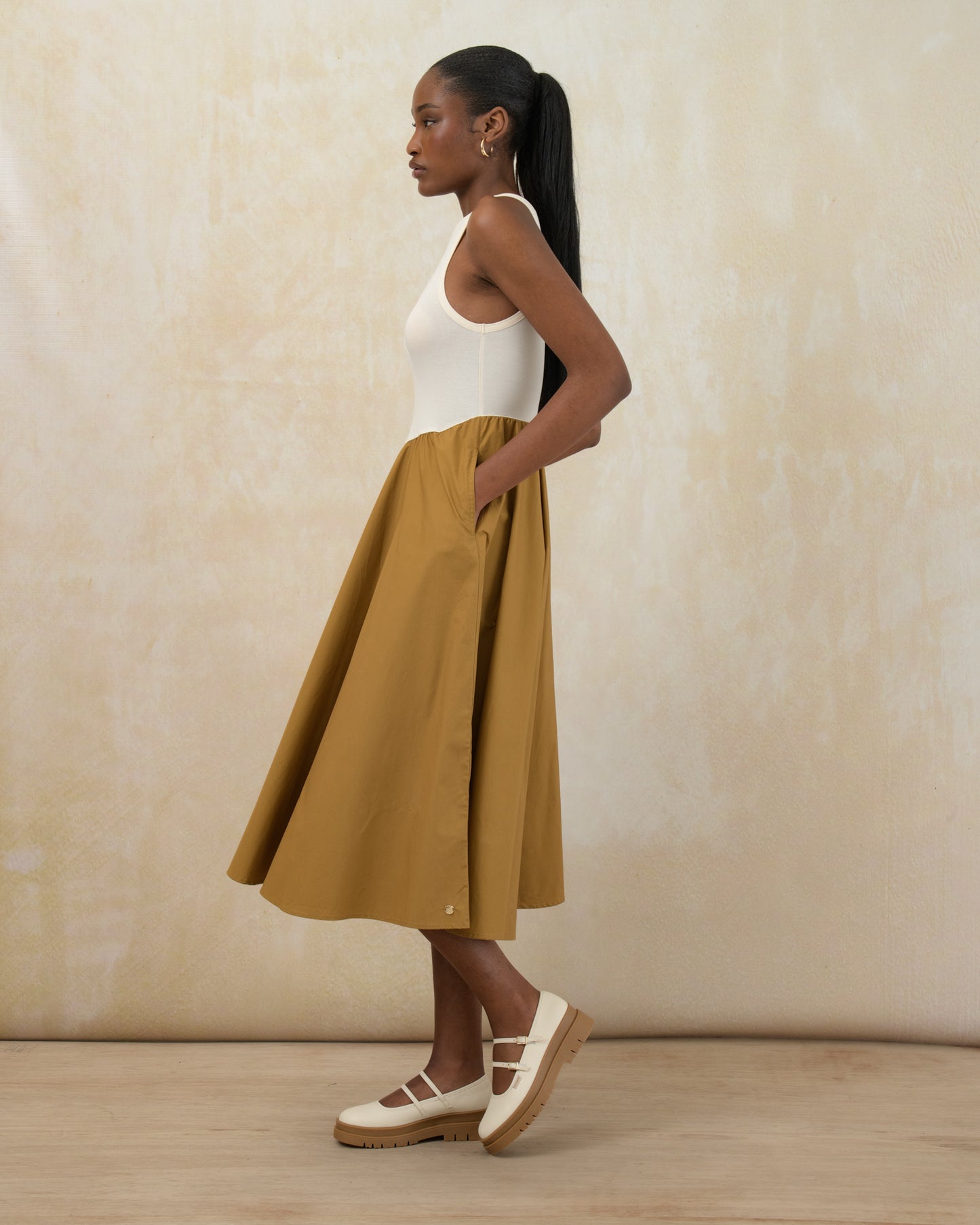 Fit and Flare Combo Dress