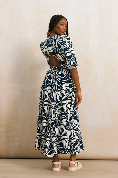 Puff Sleeve Midi Dress