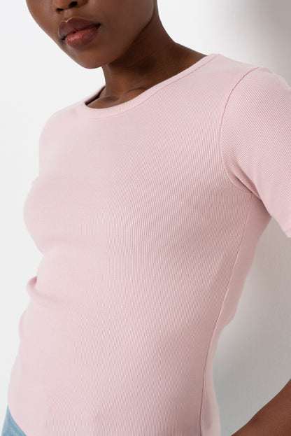 Ribbed Fitted T-Shirt