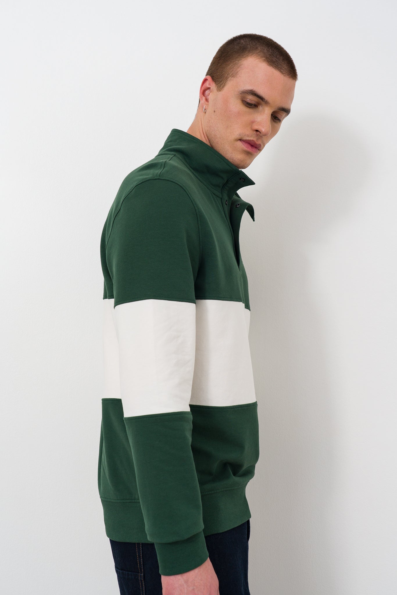 Colour Block High Neck Sweat