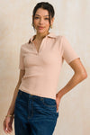 Split Collar Ribbed Golfer
