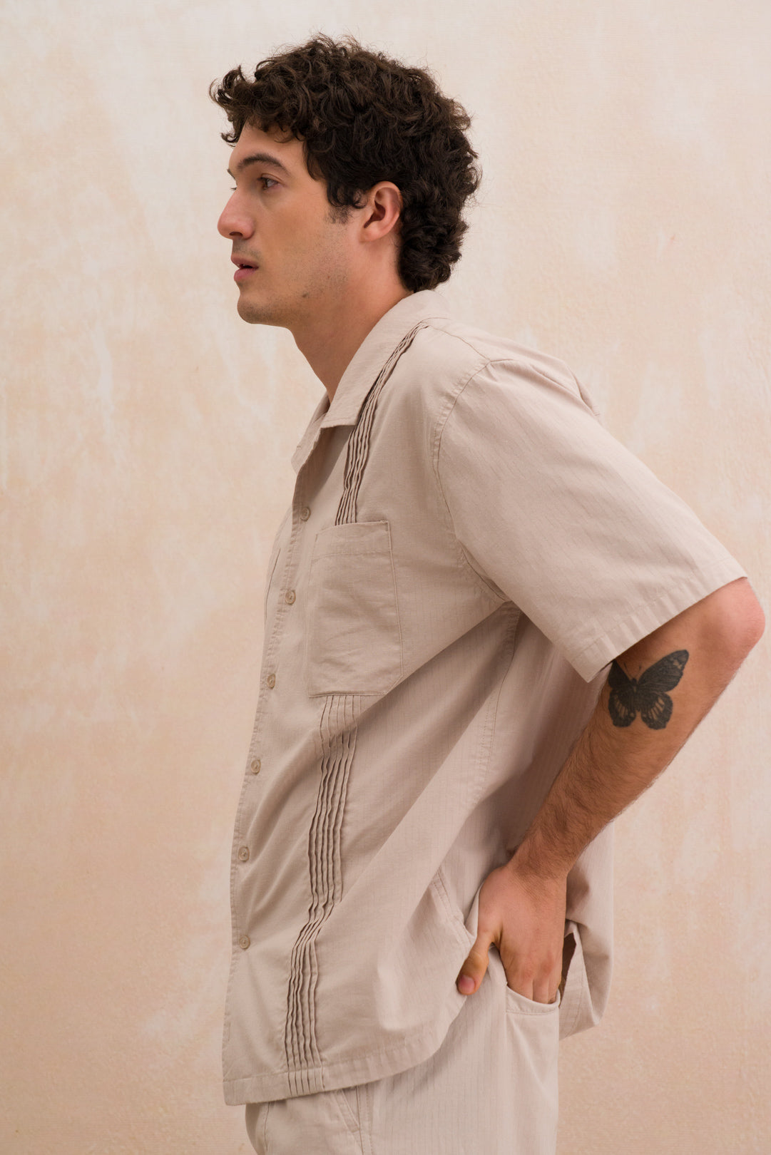 Pintuck Boxy Shirt