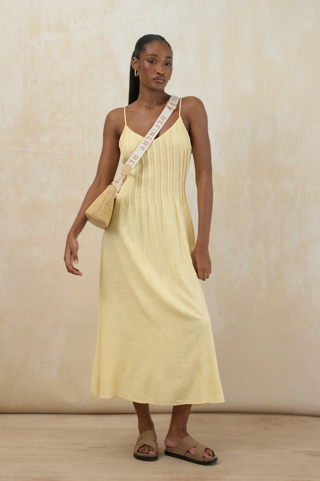 Pleated Midi Dress