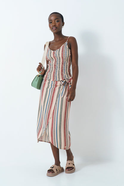 Strappy Shirred Top