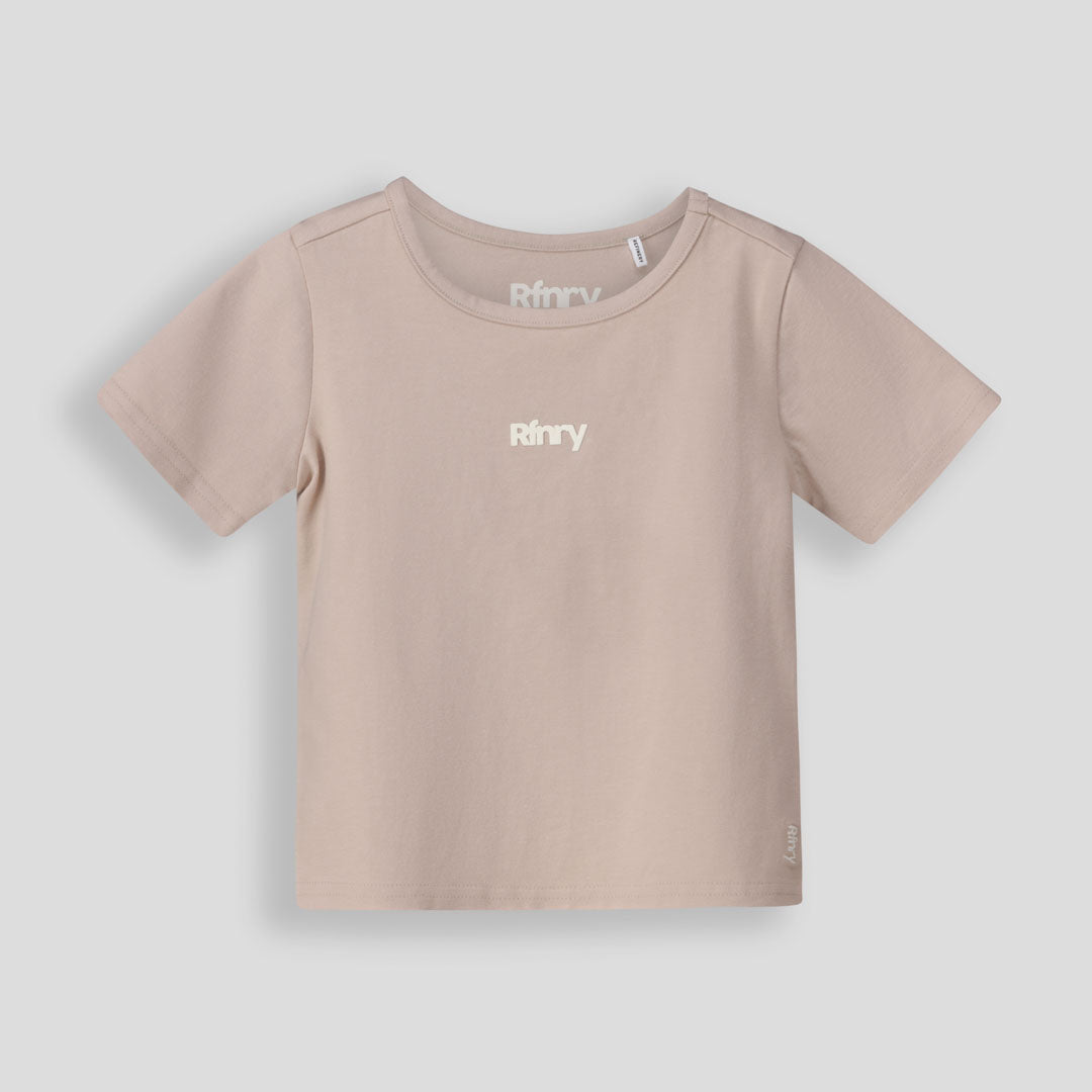 GIRLS BRANDED HI NECK FITTED TEE