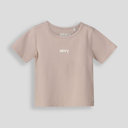 GIRLS BRANDED HI NECK FITTED TEE