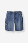 Relaxed Fit Denim Cargo Short