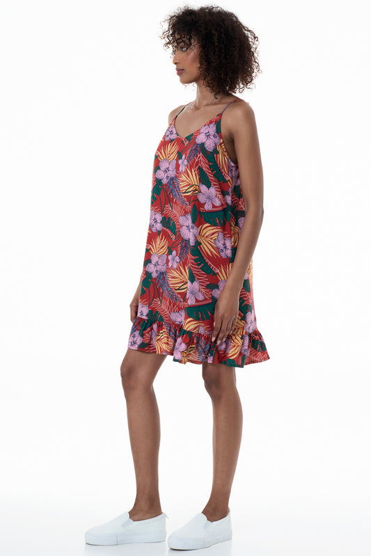 Strappy Frill Hem Dress