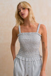 Fitted Shirred Strappy Top
